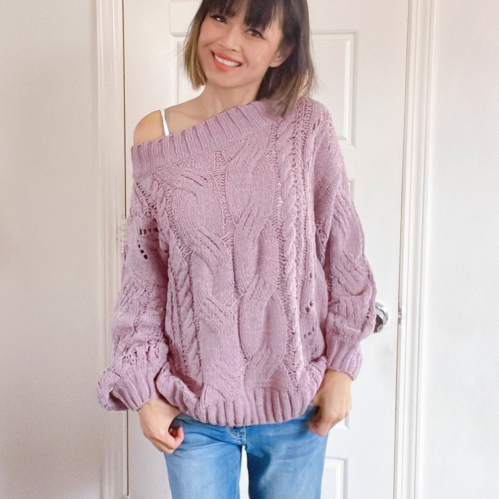 Miracle Luxe Lavender Oversized Chenille Sweater Top - Picture 8 of 11
